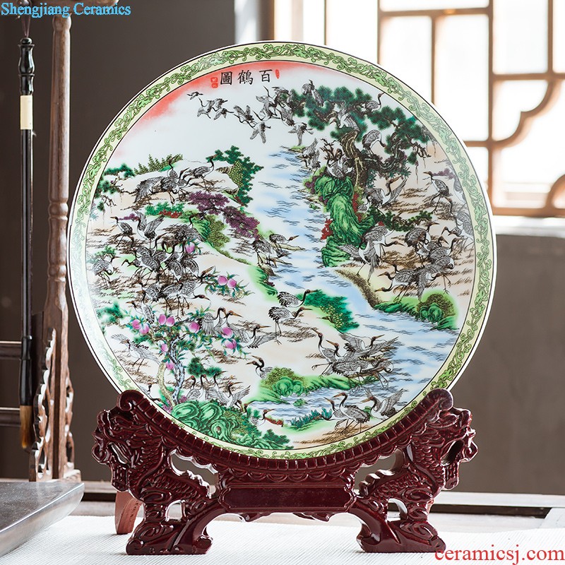 Jingdezhen ceramics panda decorative plates Faceplate hang dish of modern home decoration decoration