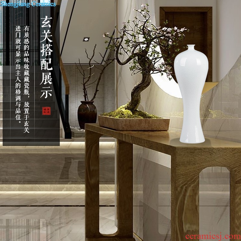 Jingdezhen ceramics crackle vase Chinese penjing flower arrangement, porcelain wine handicraft decorative household items