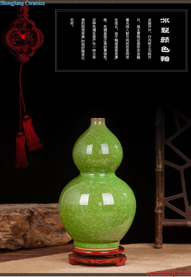 Jingdezhen ceramics archaize shadow celadon vase modern living room home handicraft furnishing articles Beauty bottle