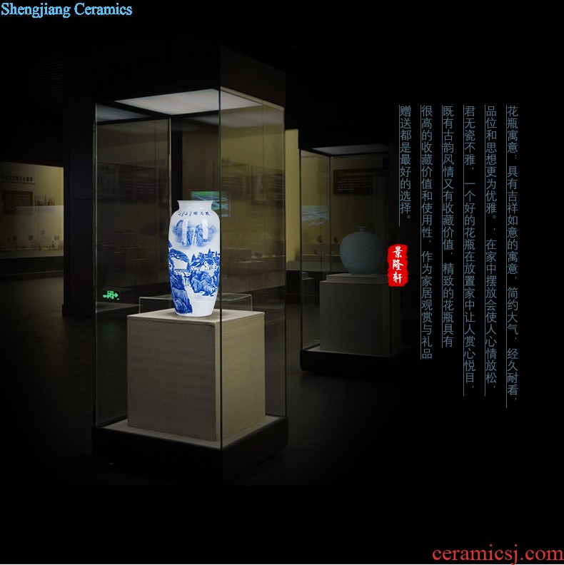 Jingdezhen blue and white porcelain vase bound branch lotus ceramics from pomegranate bottles of modern home decoration handicraft furnishing articles