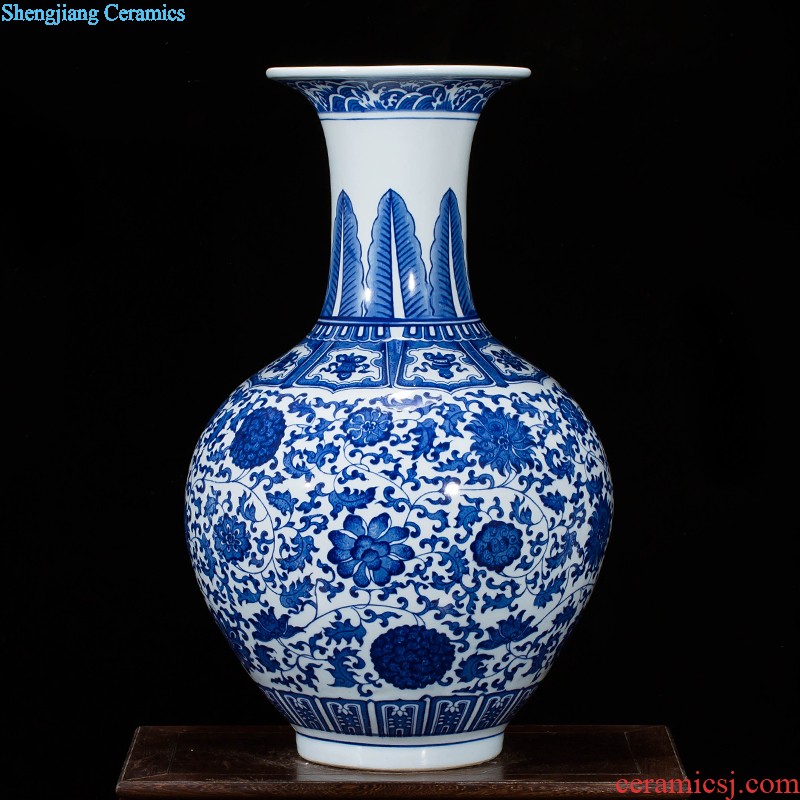 Jingdezhen ceramics hand-painted porcelain bound lotus flower crafts home sitting room adornment ark furnishing articles office