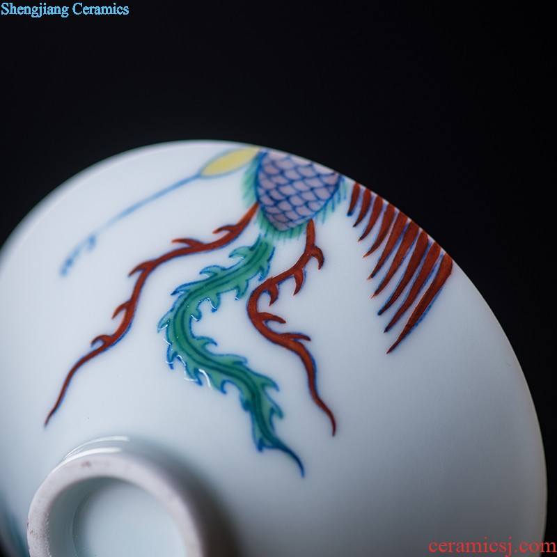 Grilled suit jingdezhen hand-painted flower fair fair mug cup high-grade ceramic fair mug five-color optional court wind