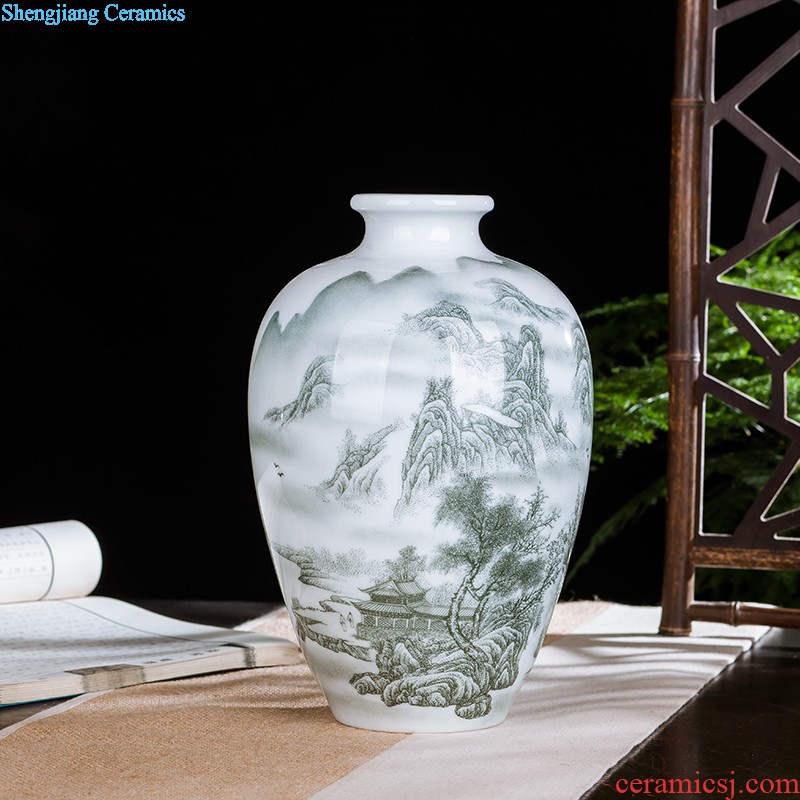 Jingdezhen ceramics vase antique blue-and-white large flower arranging new porch sitting room of Chinese style household act the role ofing is tasted furnishing articles