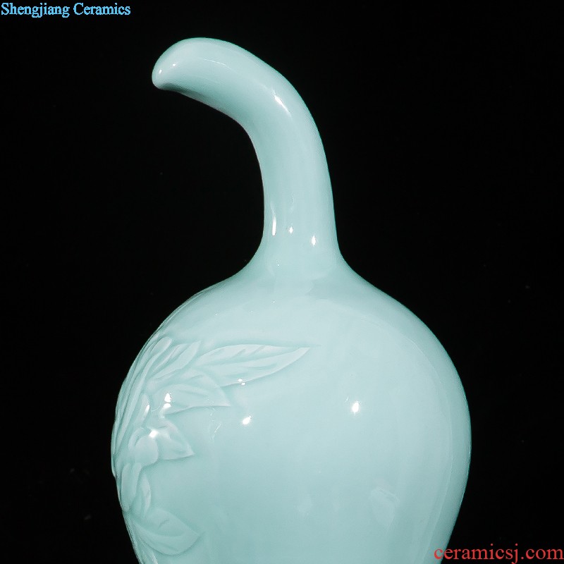 Jingdezhen ceramics vase home sitting room handicraft wine porch decoration new Chinese style office furnishing articles