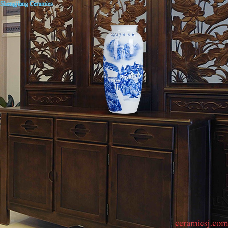 Jingdezhen blue and white porcelain vase bound branch lotus ceramics from pomegranate bottles of modern home decoration handicraft furnishing articles