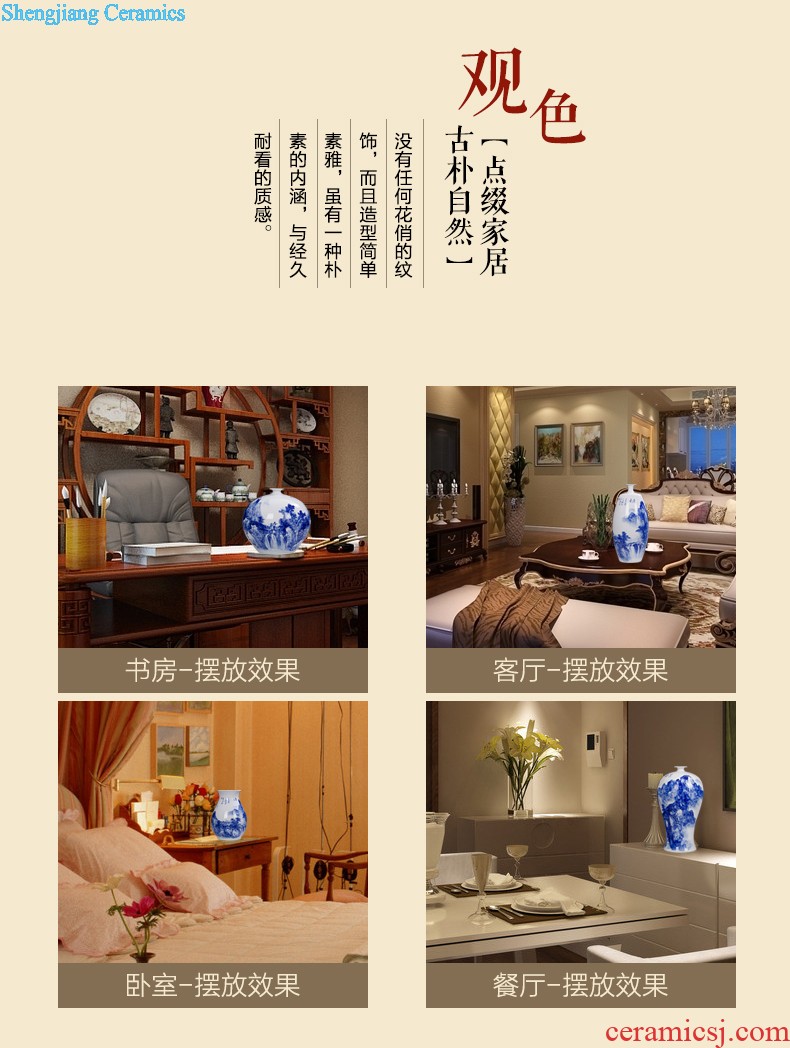 Jingdezhen ceramic vase furnishing articles Chinese famille rose porcelain three-piece handicraft wine porch sitting room adornment