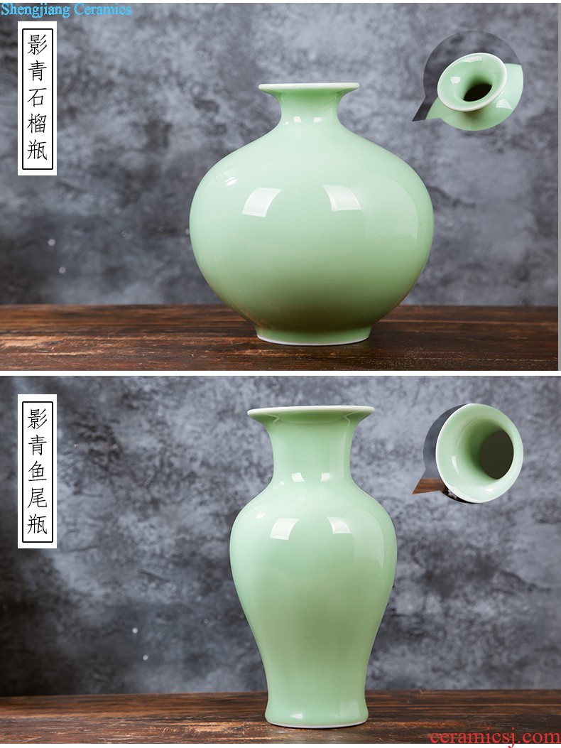 Jingdezhen ceramic vases, flower implement sitting room decorations household modern Chinese style living room crafts lucky bamboo furnishing articles