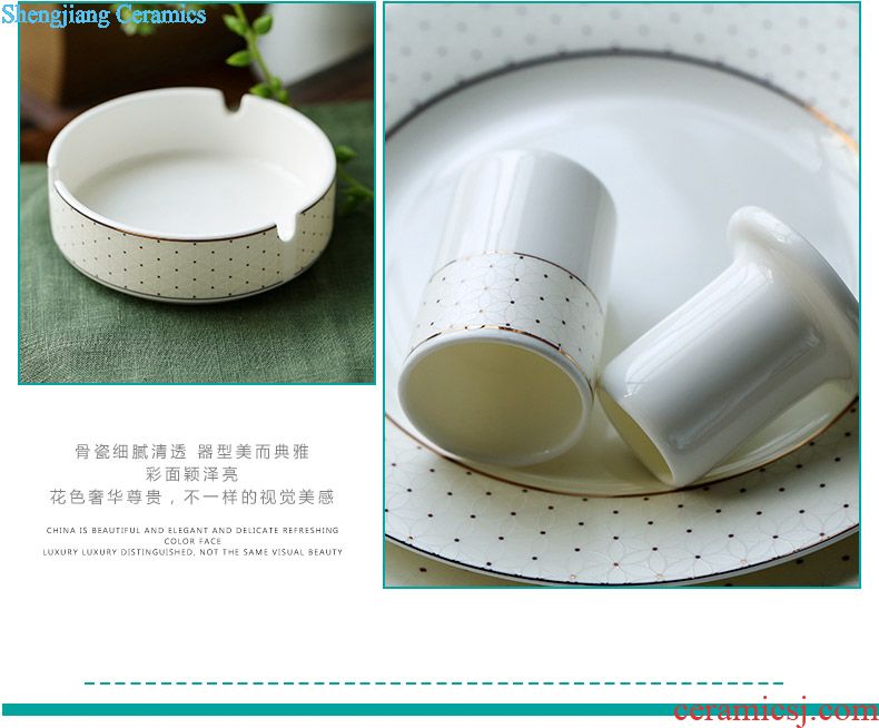 Jingdezhen porcelain 56 head swan lake European high-grade bone China tableware suit wedding reply bowl dish special offer