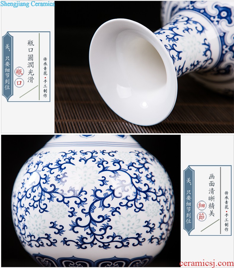 Jingdezhen ceramics vase Chinese penjing flower arranging, small white porcelain wine crafts home decoration