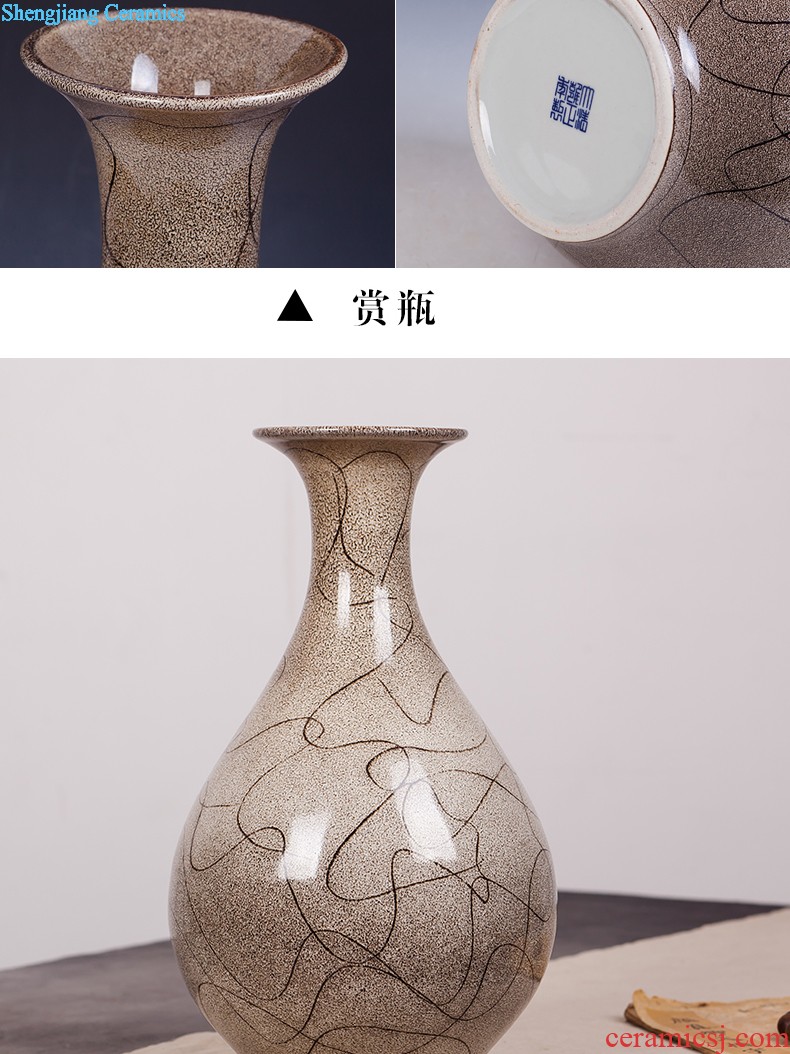 Archaize of jingdezhen ceramics kiln on crack green glaze vase home sitting room adornment furnishing articles of handicraft