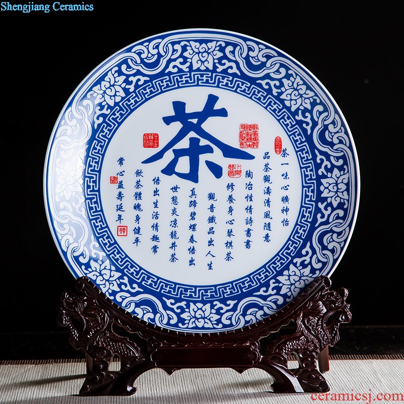 Jingdezhen ceramics furnishing articles act the role ofing is tasted household decoration of Chinese style decoration plate sitting room porch ark TV ark