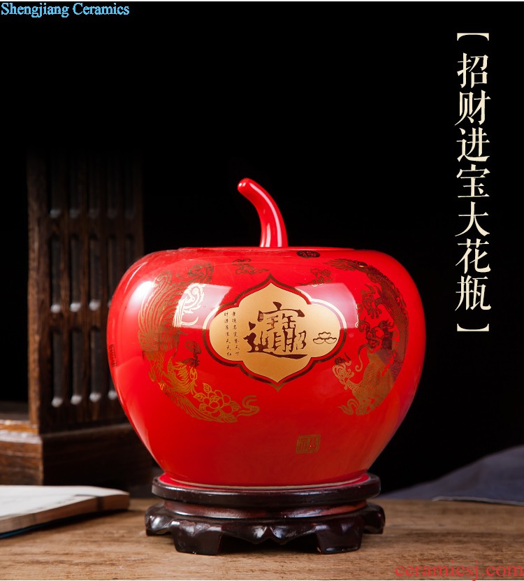 Jingdezhen ceramics powder enamel prosperity all the vases, contemporary sitting room adornment handicraft furnishing articles of TV bar face