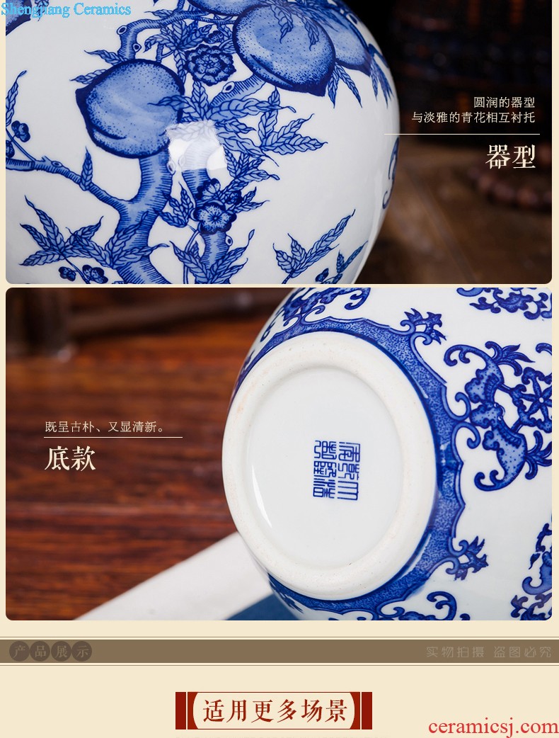 Jingdezhen ceramics furnishing articles household decorations hanging dish sitting room ark large Chinese arts and crafts decorative plate