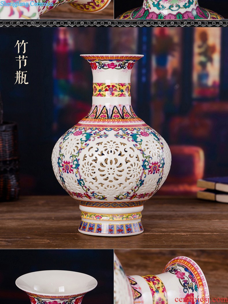 Jingdezhen blue and white flower vase household ceramics and exquisite flower arrangement sitting room adornment rich ancient frame the study furnishing articles