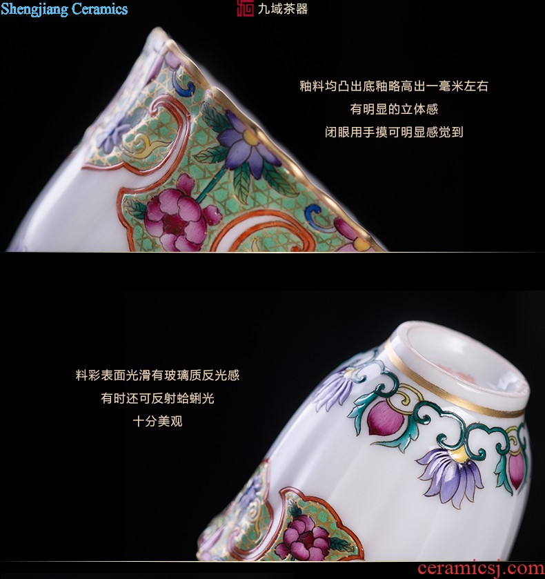 Blue and white youligong hand-painted flowers all around square cup of jingdezhen ceramic kung fu tea tea service master cup by hand