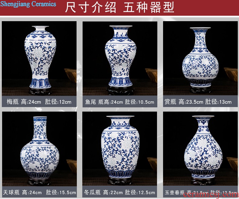 Jingdezhen ceramics vase Chinese penjing flower arranging, small white porcelain wine crafts home decoration