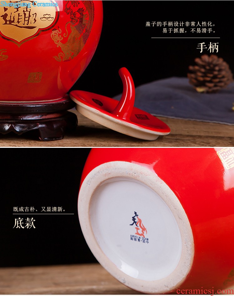 Jingdezhen ceramics powder enamel prosperity all the vases, contemporary sitting room adornment handicraft furnishing articles of TV bar face