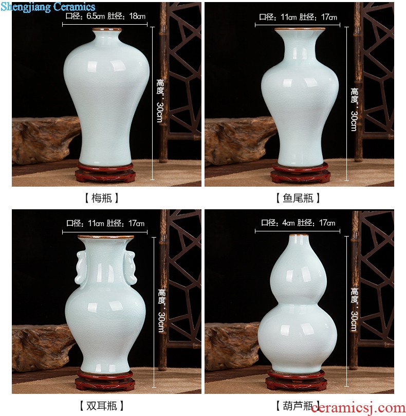 Jingdezhen blue and white porcelain vases, new Chinese style household ceramics flower arrangement sitting room adornment study ancient frame furnishing articles