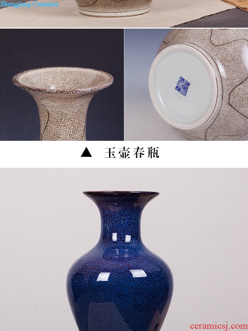 Archaize of jingdezhen ceramics kiln on crack green glaze vase home sitting room adornment furnishing articles of handicraft