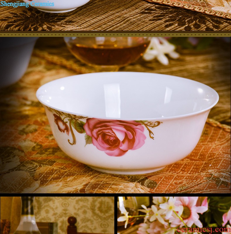 Nine domain bone porcelain tableware ears palace product large pot bone porcelain ceramic soup pot soup bowl with cover large soup bowl