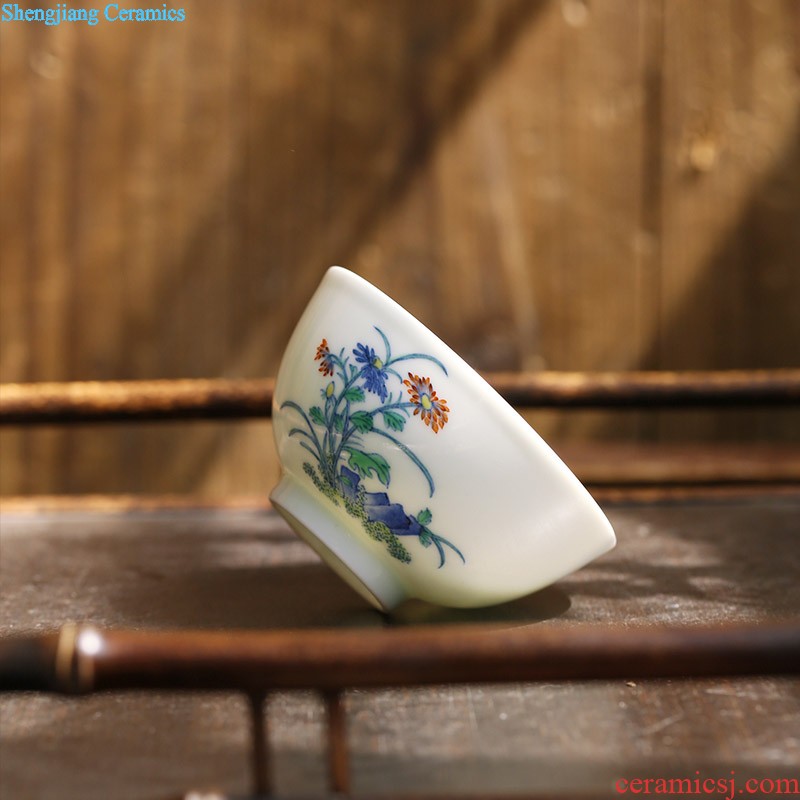 Nine domain of jingdezhen blue and white porcelain of fruit nut plate dry fruit tray double snacks of plate of the sitting room all the candy dish