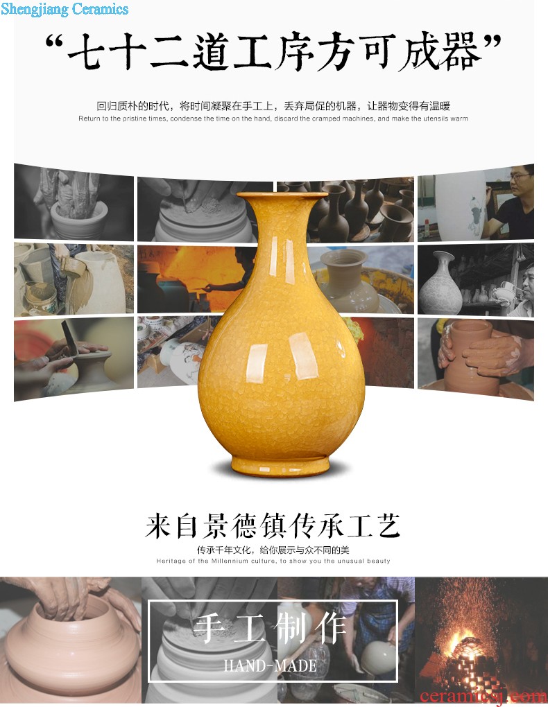 Jingdezhen ceramics archaize shadow celadon vase modern living room home handicraft furnishing articles Beauty bottle