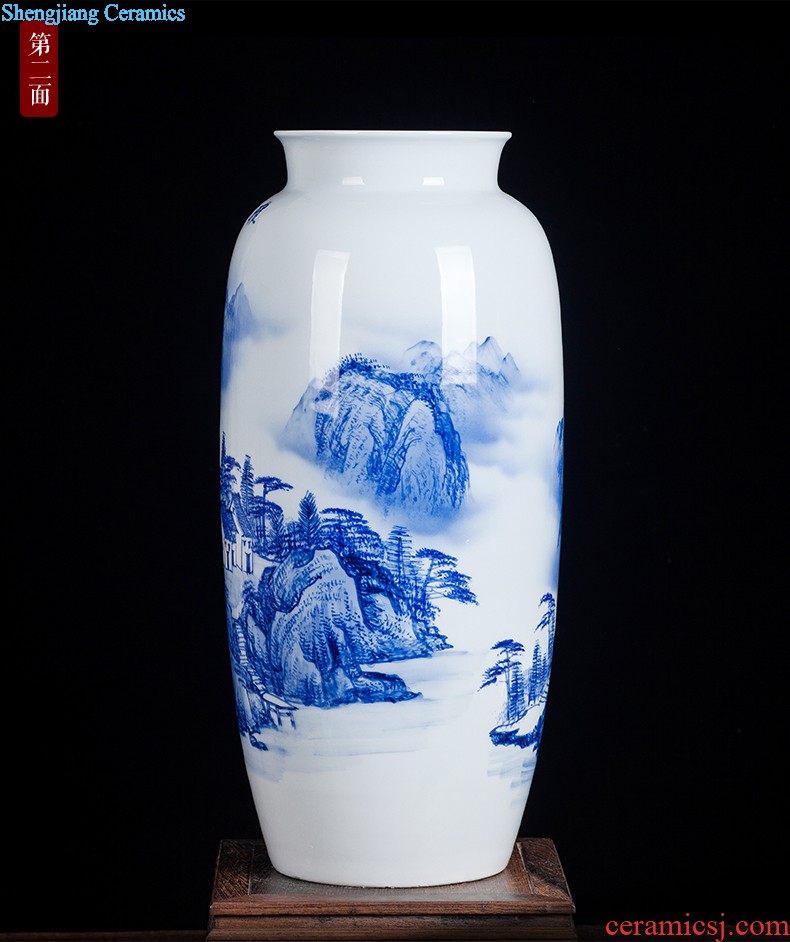 Jingdezhen blue and white porcelain vase bound branch lotus ceramics from pomegranate bottles of modern home decoration handicraft furnishing articles