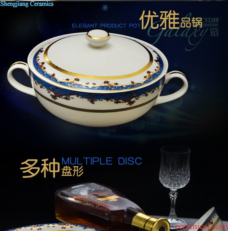 Tableware suit jingdezhen nine domain high-grade ceramic tableware 60 European phnom penh household head dish dish wedding gifts