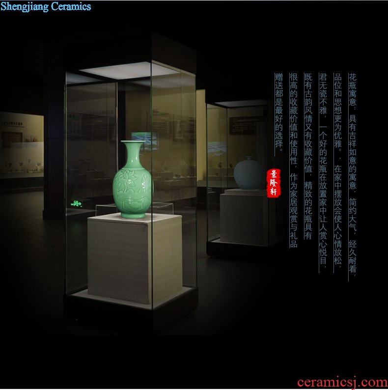 Jingdezhen ceramics classic antique vase manual shadow green rich ancient frame wine sitting room adornment home furnishing articles