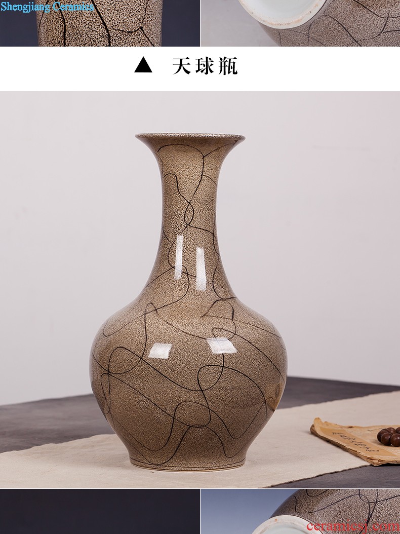 Archaize of jingdezhen ceramics kiln on crack green glaze vase home sitting room adornment furnishing articles of handicraft