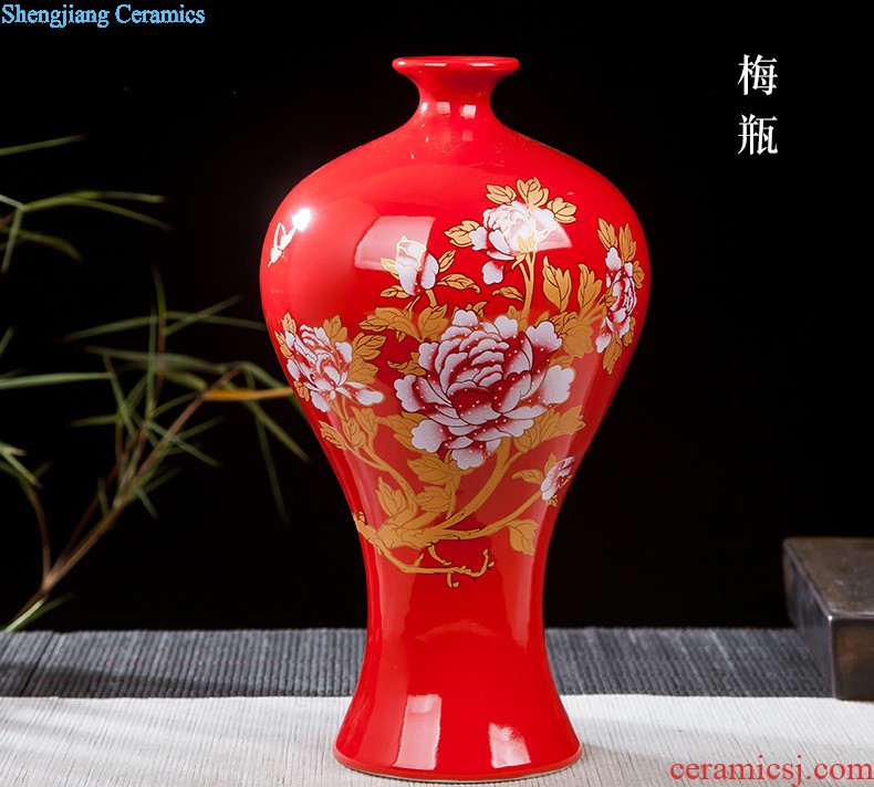 Chinese jingdezhen ceramics hollow-out flower vase household decoration wine sitting room adornment porcelain of furnishing articles