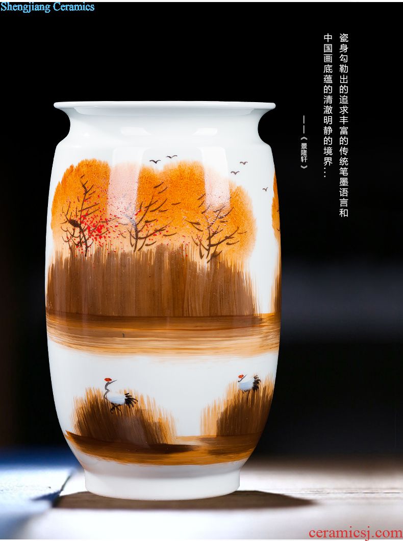 Jingdezhen ceramics hand-painted shrimp boring vase wine porch home decoration sitting room TV ark furnishing articles