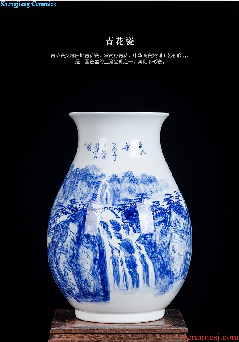 Jingdezhen ceramics hand-painted Chinese famille rose porcelain vase furnishing articles of handicraft wine porch sitting room adornment