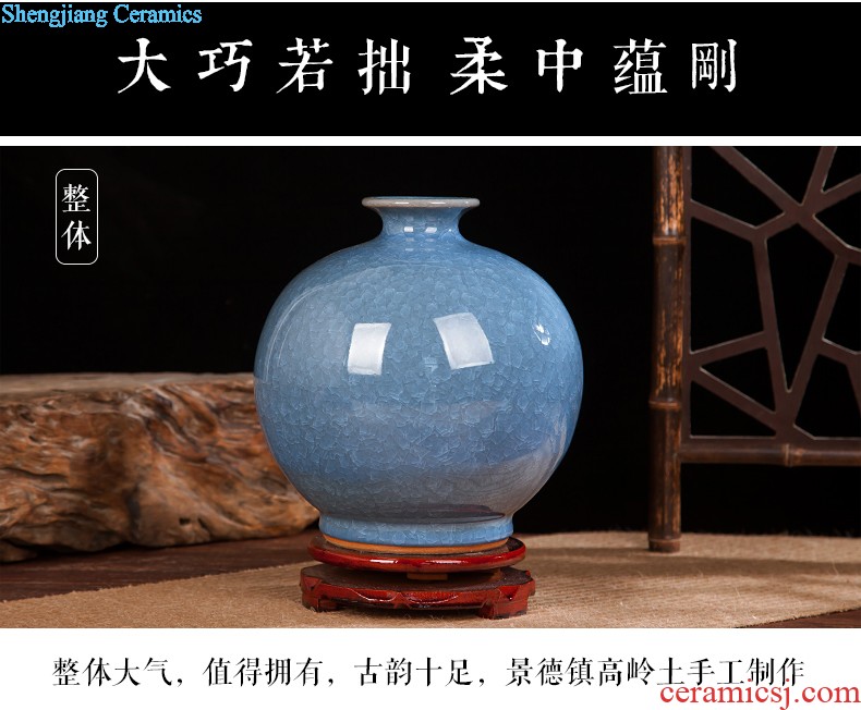 Jingdezhen ceramics archaize shadow celadon vase modern living room home handicraft furnishing articles Beauty bottle