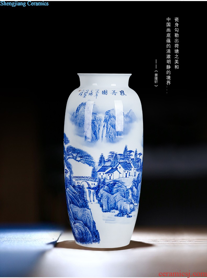 Jingdezhen blue and white porcelain vase bound branch lotus ceramics from pomegranate bottles of modern home decoration handicraft furnishing articles