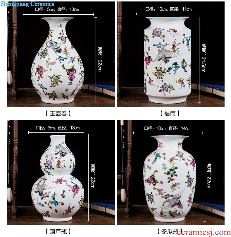 Porcelain of jingdezhen ceramics vase Chinese penjing large three-piece wine cabinet decoration plate of household decoration