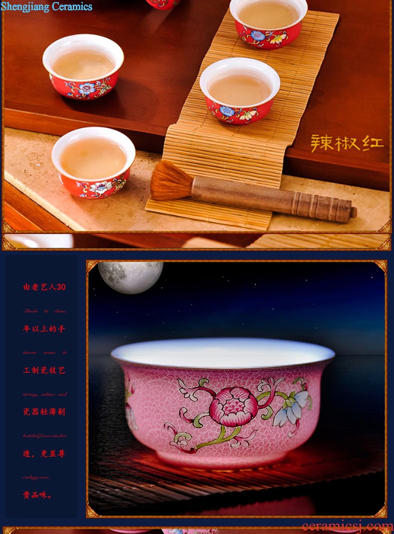 Hand draw archaize ceramic tea cup sample tea cup ice plum cup ceramic tea set kung fu tea cups