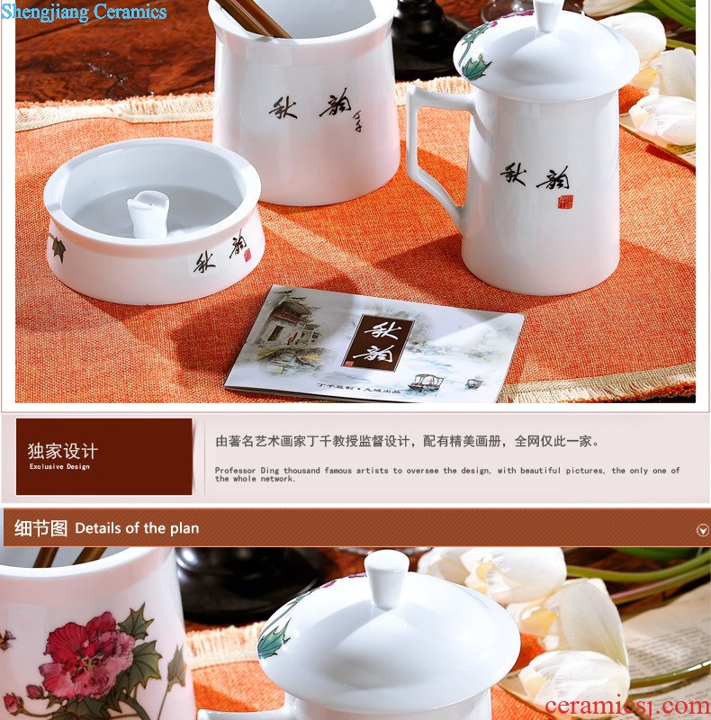 Jingdezhen porcelain youligong shochiku mei tureen large ceramic cups kung fu tea set three bowl