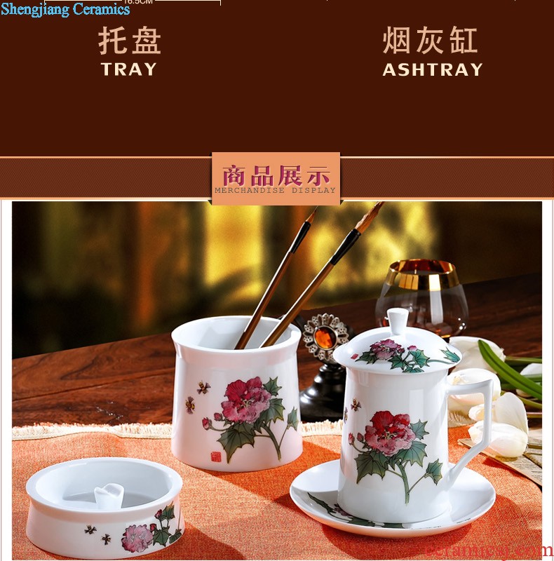 Jingdezhen porcelain youligong shochiku mei tureen large ceramic cups kung fu tea set three bowl