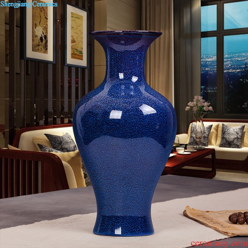 Archaize of jingdezhen ceramics kiln on crack green glaze vase home sitting room adornment furnishing articles of handicraft