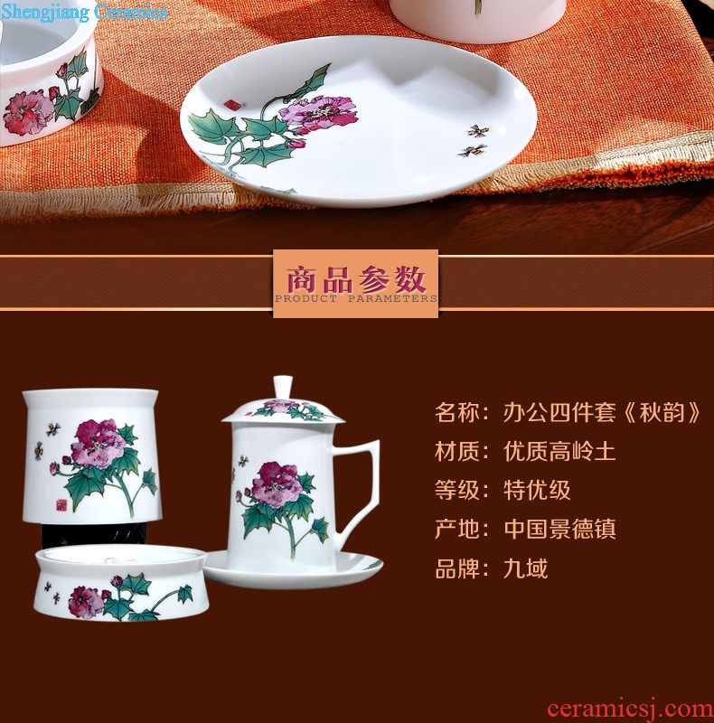 Jingdezhen porcelain youligong shochiku mei tureen large ceramic cups kung fu tea set three bowl