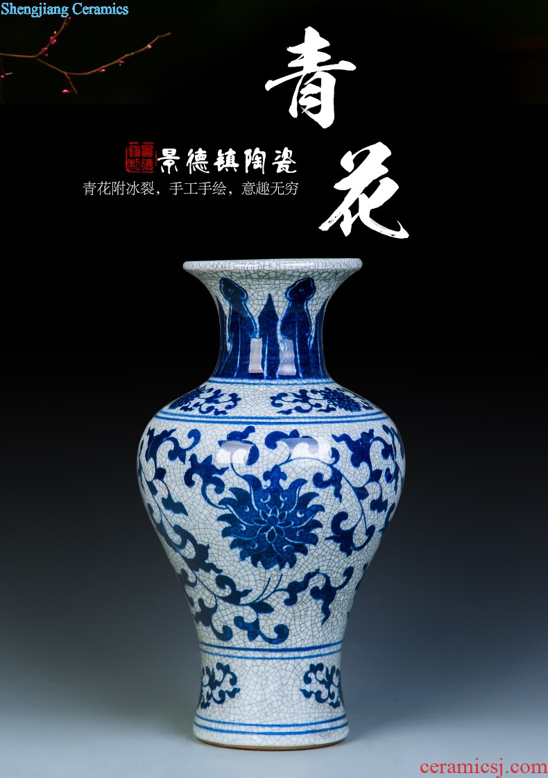 European big ceramic vase landed sitting room modern home furnishing articles Jingdezhen boutique hotel ornament