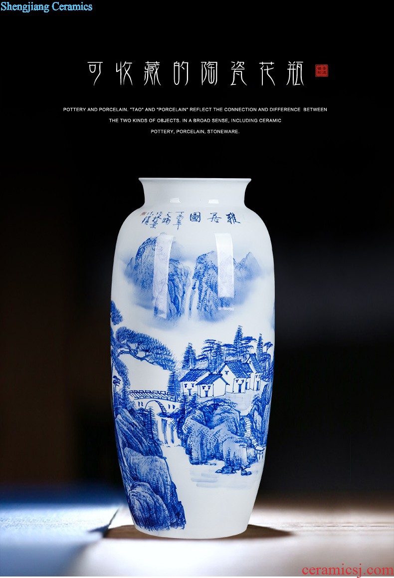 Jingdezhen blue and white porcelain vase bound branch lotus ceramics from pomegranate bottles of modern home decoration handicraft furnishing articles