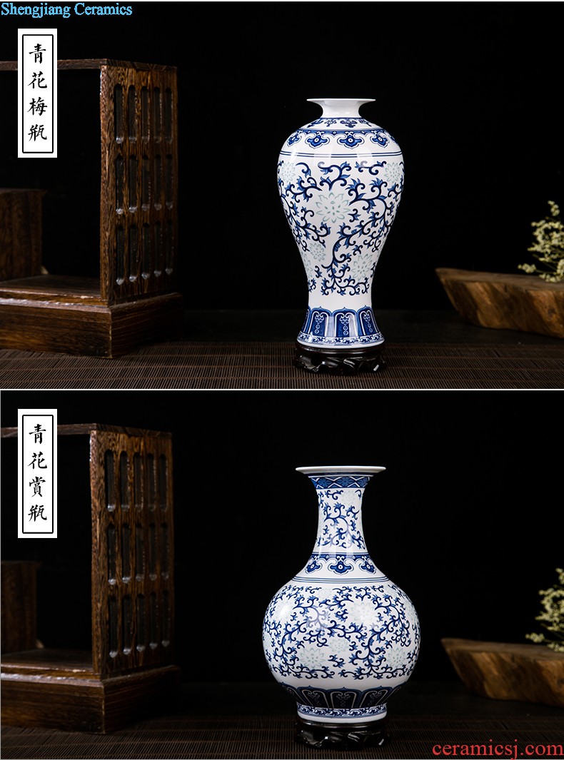 Jingdezhen ceramics vase Chinese penjing flower arranging, small white porcelain wine crafts home decoration