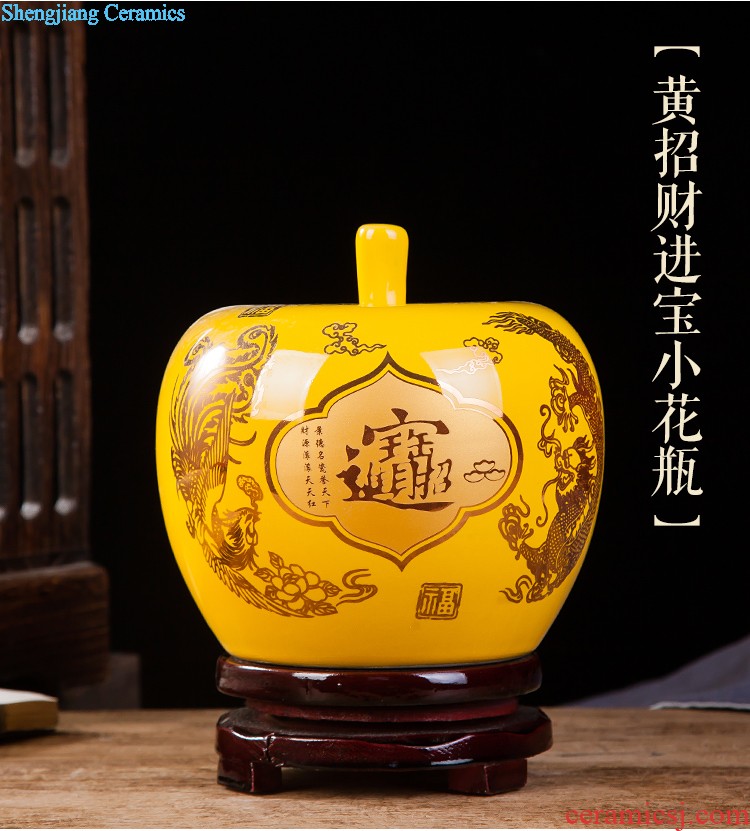 Jingdezhen ceramics powder enamel prosperity all the vases, contemporary sitting room adornment handicraft furnishing articles of TV bar face