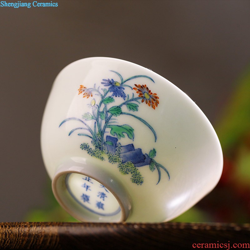 Nine domain of jingdezhen blue and white porcelain of fruit nut plate dry fruit tray double snacks of plate of the sitting room all the candy dish