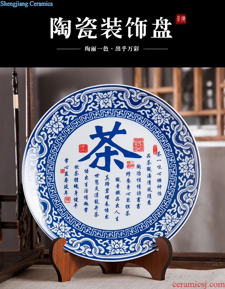 Jingdezhen ceramics furnishing articles act the role ofing is tasted household decoration of Chinese style decoration plate sitting room porch ark TV ark