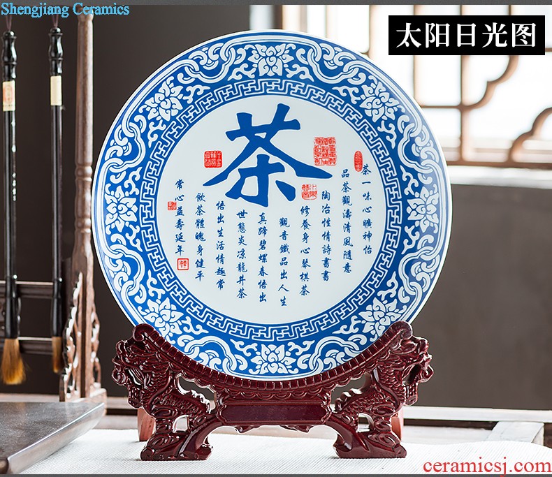 Jingdezhen ceramics furnishing articles act the role ofing is tasted household decoration of Chinese style decoration plate sitting room porch ark TV ark