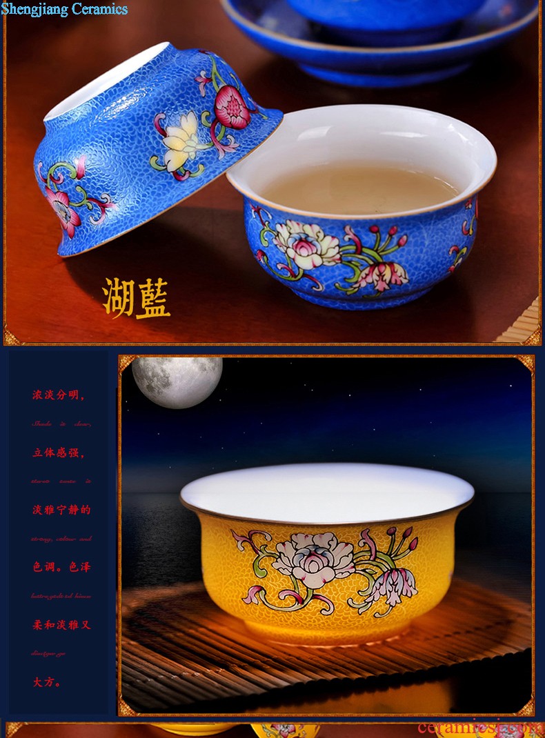 Hand draw archaize ceramic tea cup sample tea cup ice plum cup ceramic tea set kung fu tea cups