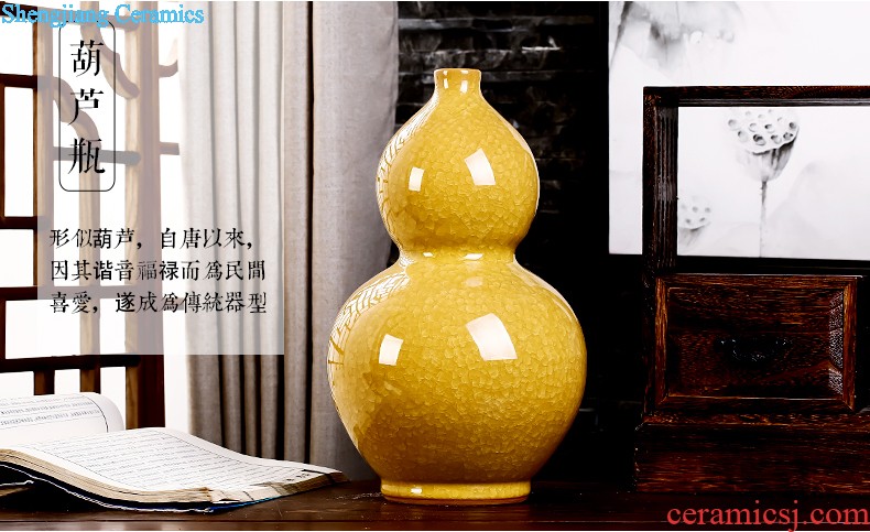 Jingdezhen ceramics archaize shadow celadon vase modern living room home handicraft furnishing articles Beauty bottle